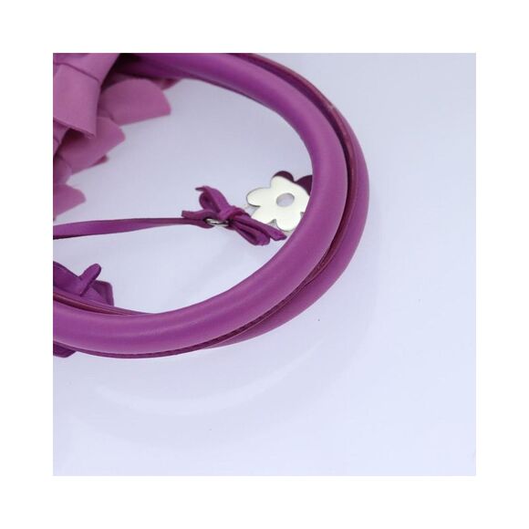 Pre Loved PRADA Ruffled Nylon Tote Purple Handbag Womens Pink Bag - Picture 7 of 8